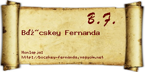 Böcskey Fernanda névjegykártya